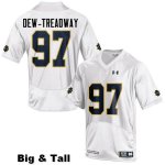 Notre Dame Fighting Irish Men's Micah Dew-Treadway #97 White Under Armour Authentic Stitched Big & Tall College NCAA Football Jersey FSA7799WO